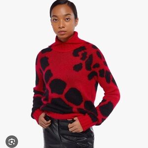 NWT MCM Red Animal Print Sweater